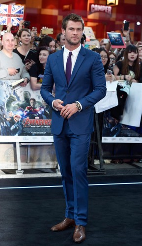 Chris Hemsworth na premierze filmu 'Avengers: Czas Ultrona' w Londynie