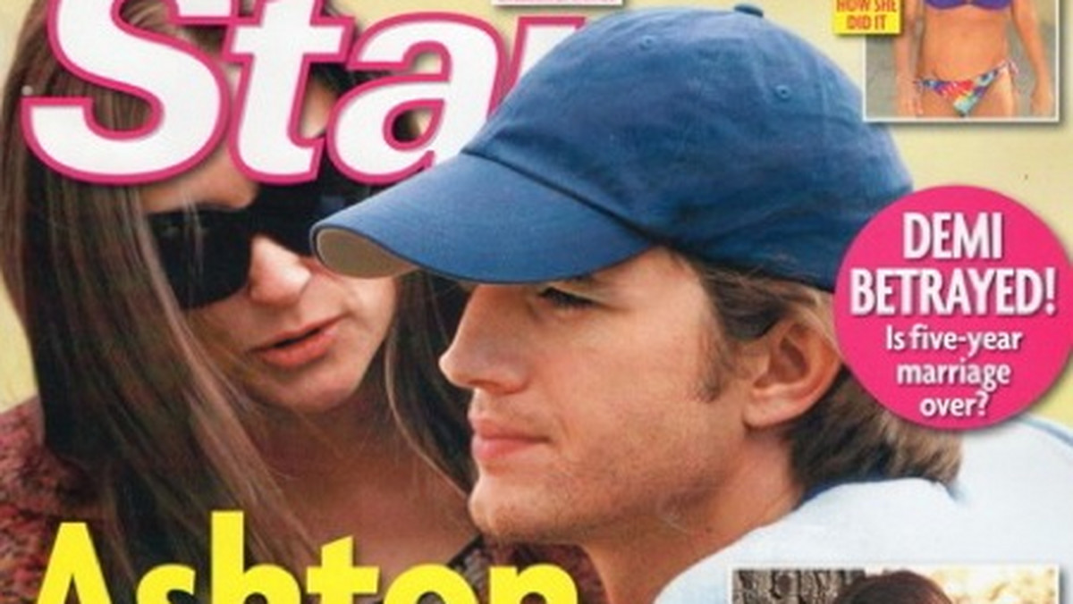 Kutcher i Moore znaleźli się na okładkach większości tabloidów od czasu wybuchu afery w związku z rzekomymi romansami Ashtona.