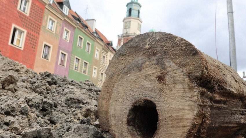 Drewniany wodociąg sprzed ok. 400 lat