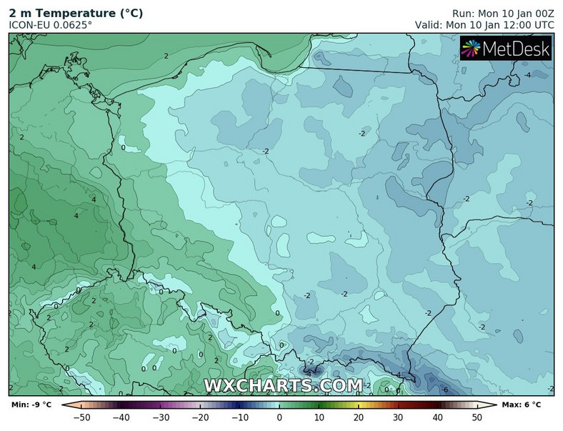 W poniedziałek prognozujemy spadek temperatury