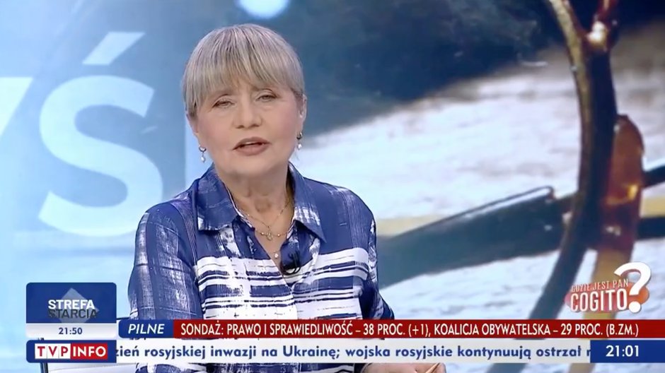 Małgorzata Raczyńska-Weinsberg w studiu TVP Info