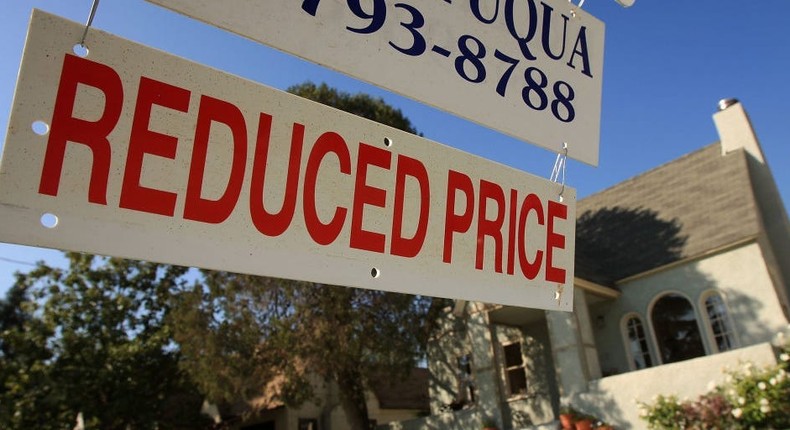 US house prices are under pressure from higher mortgage rates and other factors.David McNew/Getty Images