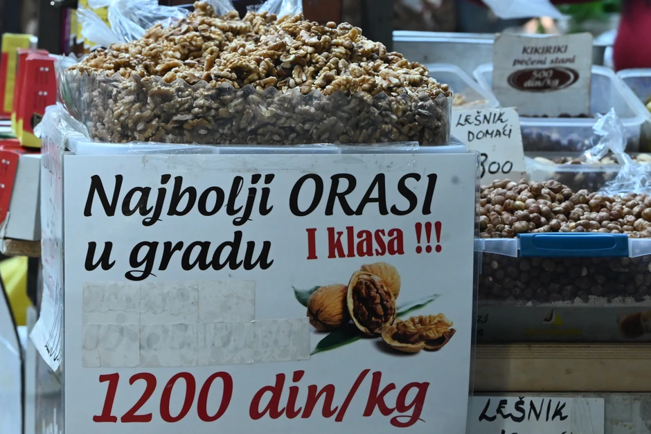 Cene orašastih plodova i suvog voća na Palilulskoj pijaci