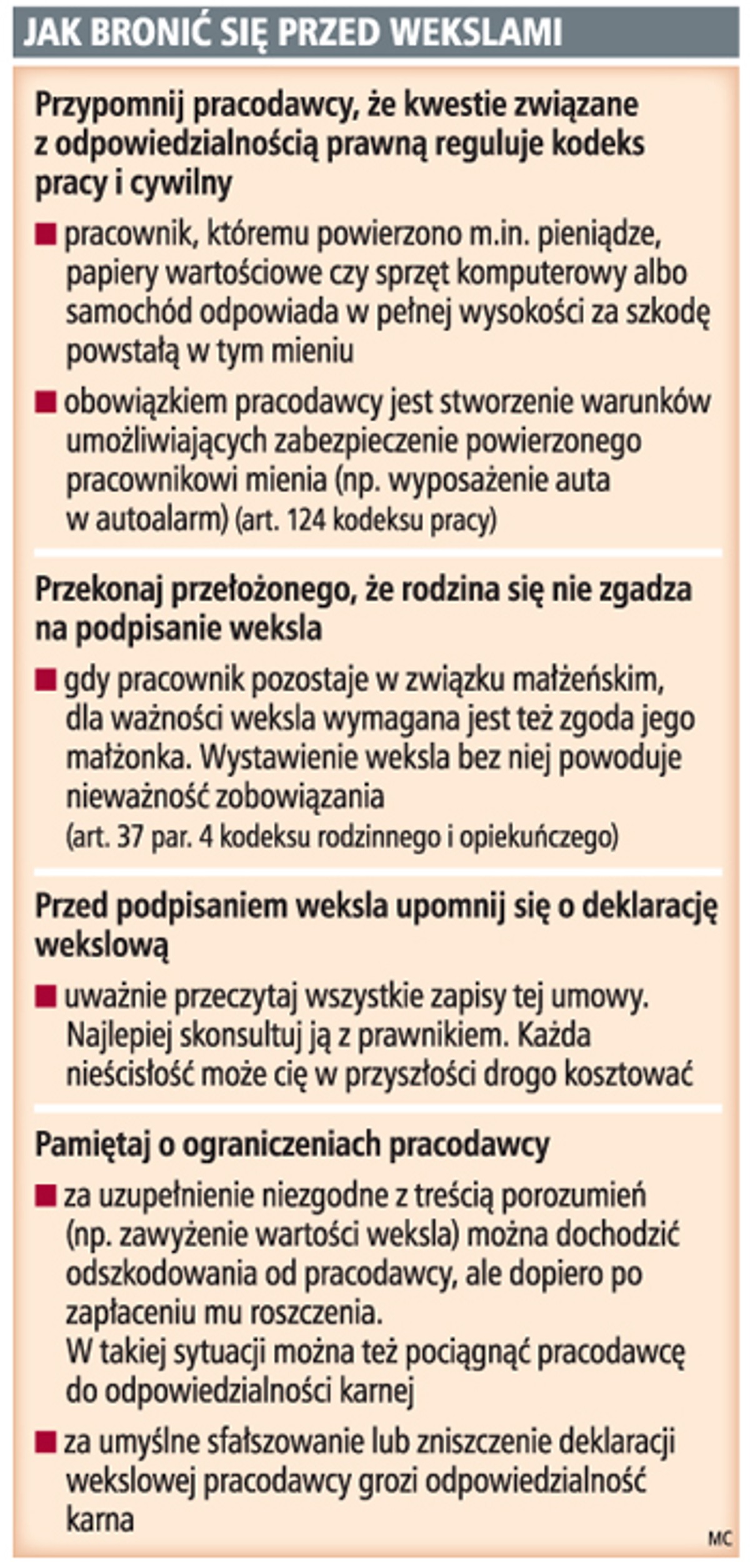 Jak bronić się przed wekslami