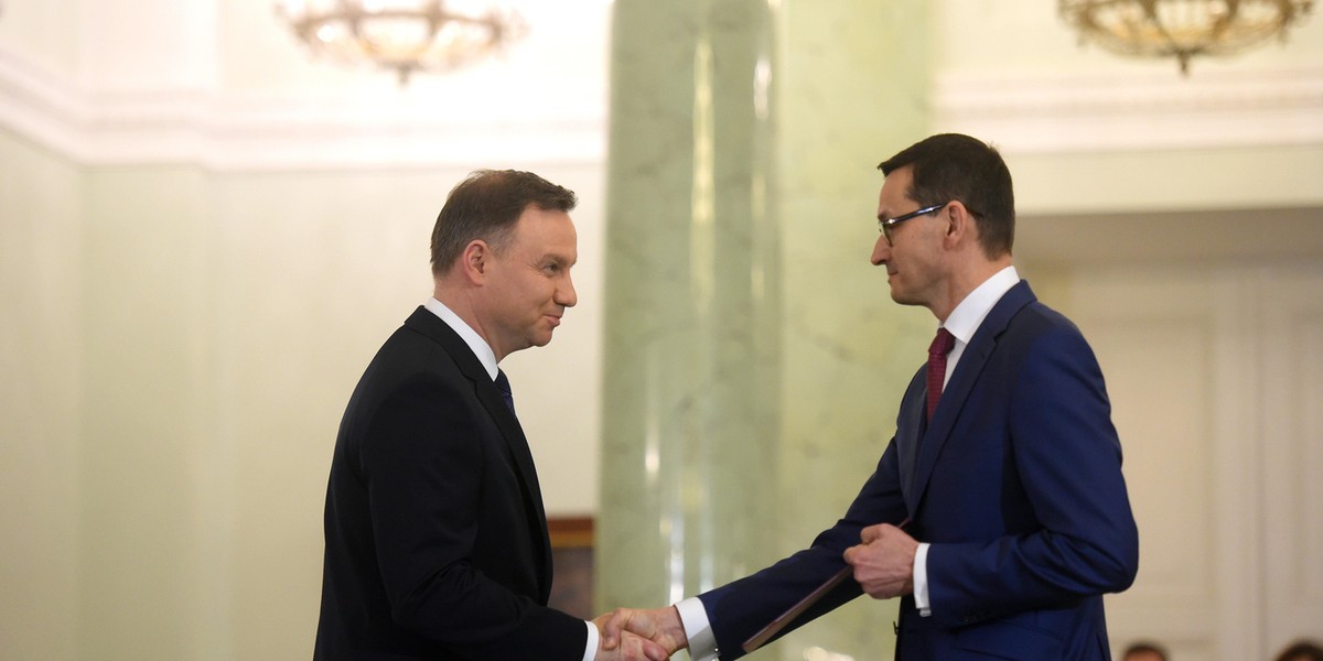 Prezydent Andrzej Duda i premier Mateusz Morawiecki