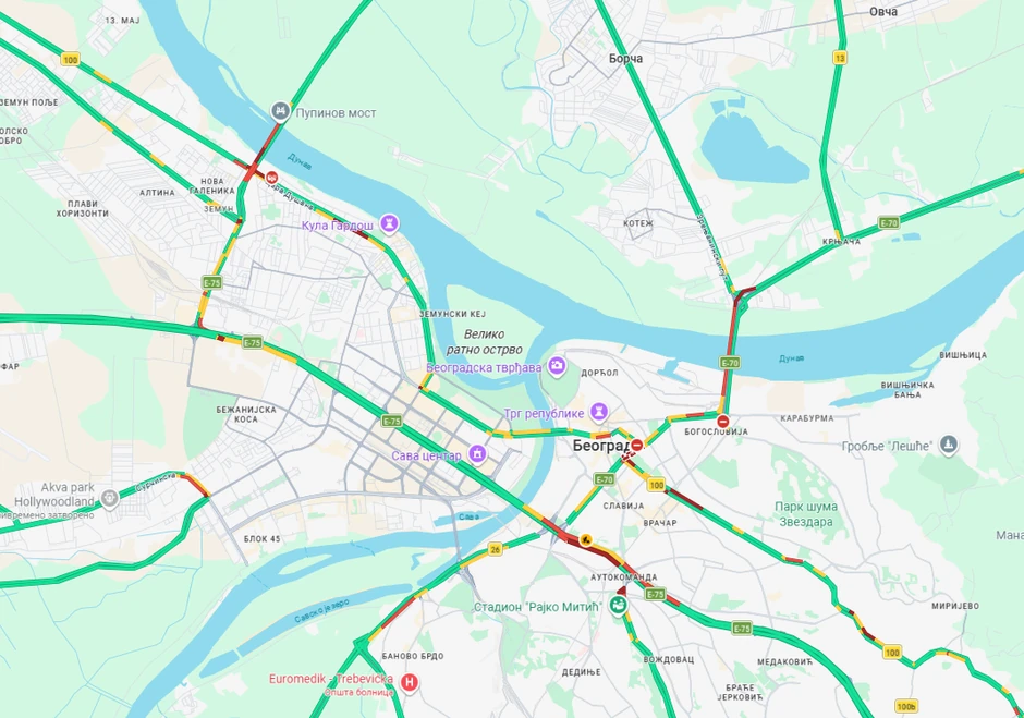 Gužva u Beogradu 24. april