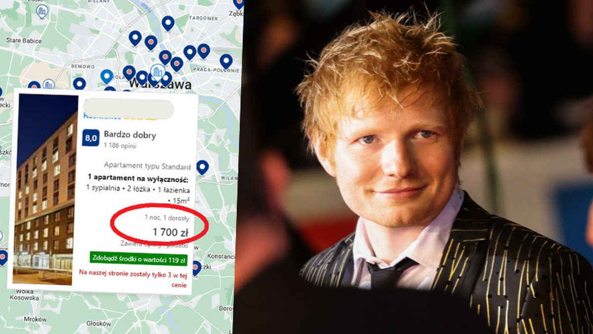 Ed Sheeran w Warszawie. W hotelach już tylko pokoje za przeszło 1200 zł