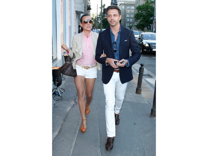 Anna Mucha i Marcel Sora na pokazie w salonie Tod's