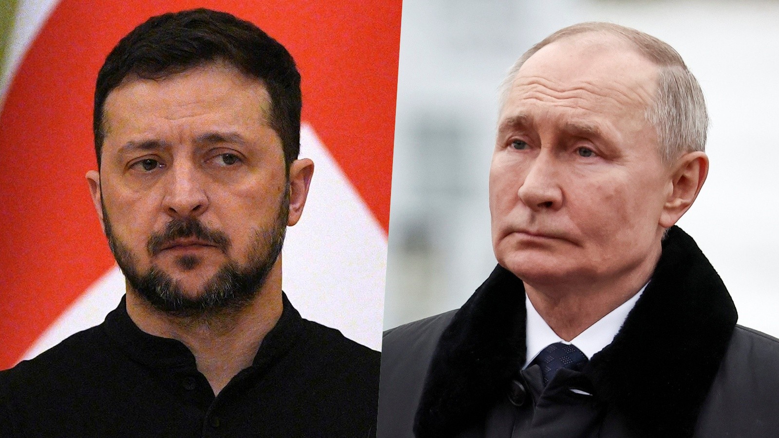 Ukrajinský prezident Volodymyr Zelenskyj a ruský prezident Vladimir Putin.