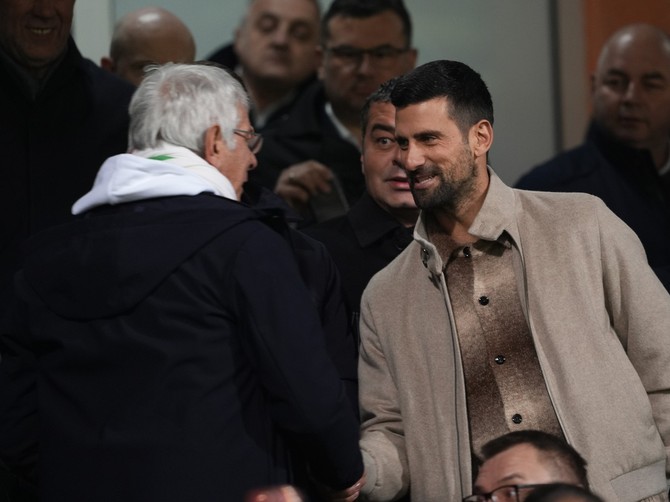 Novak Đoković na utakmici BiH - Italija