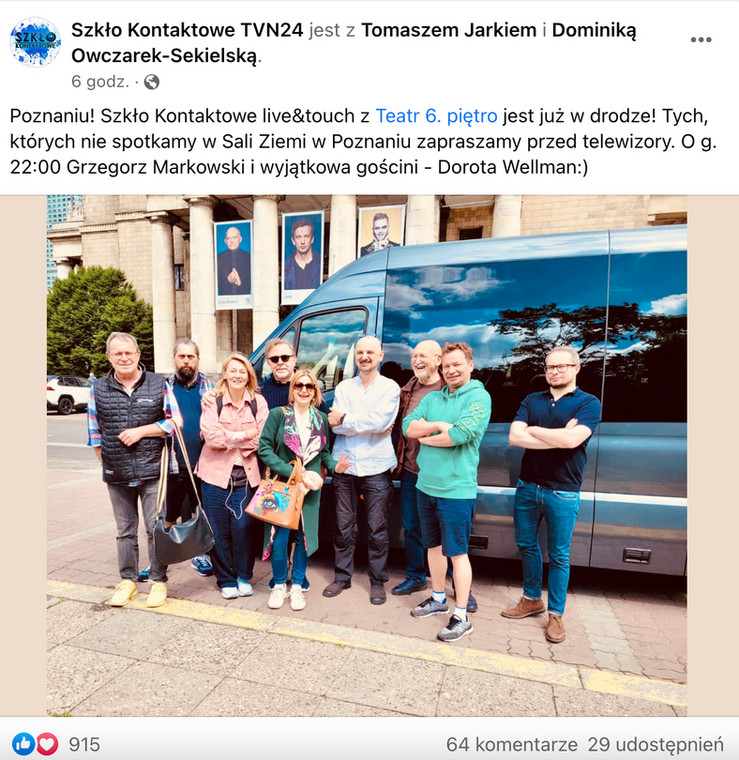 Redakcja "Szkła kontaktowego" przed wyjazdem do Poznania