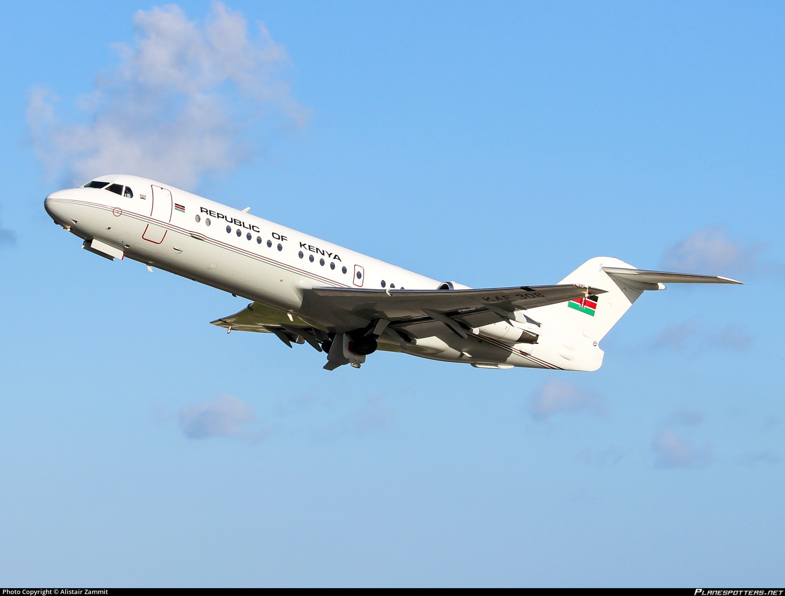  Kenya's Fokker 70 extended range presidential aircraft