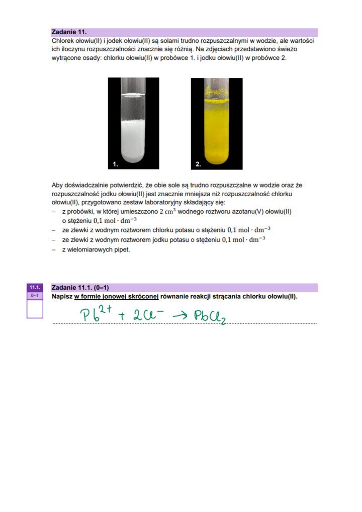 Rozszerzona matura z chemii 2023 - rozwiązane zad. 11