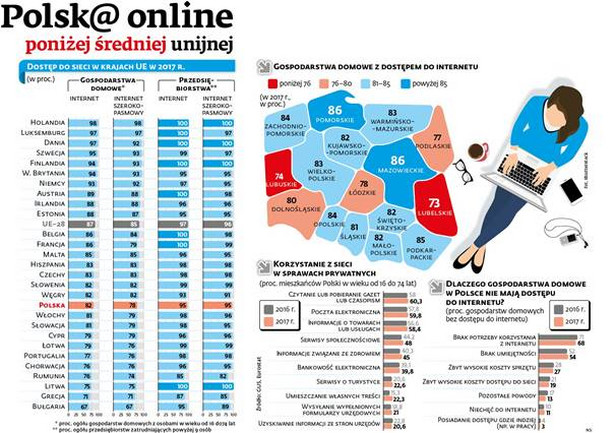 Polska online poniżej średniej unijnej