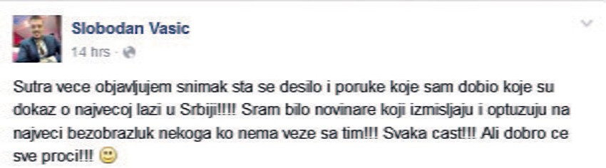 Vasić kaže da je jedina istina da je raskinuo veridbu sa Valentinom