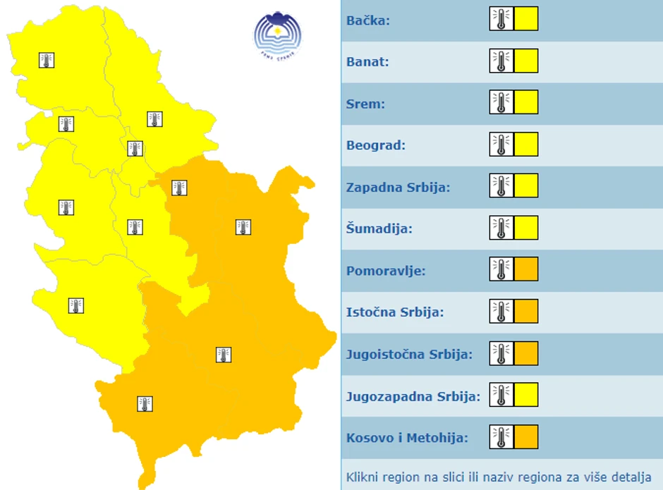 Meteoalarm za danas