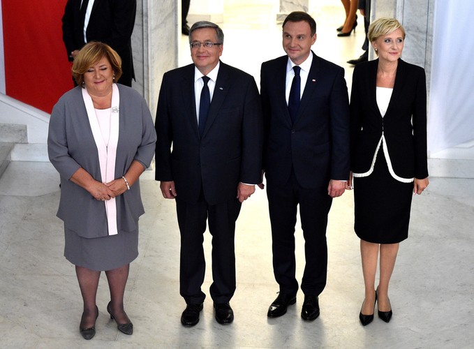 Andrzej Duda i Agata Kornhauser-Duda oraz Bronisław Komorowski i Anna Komorowska