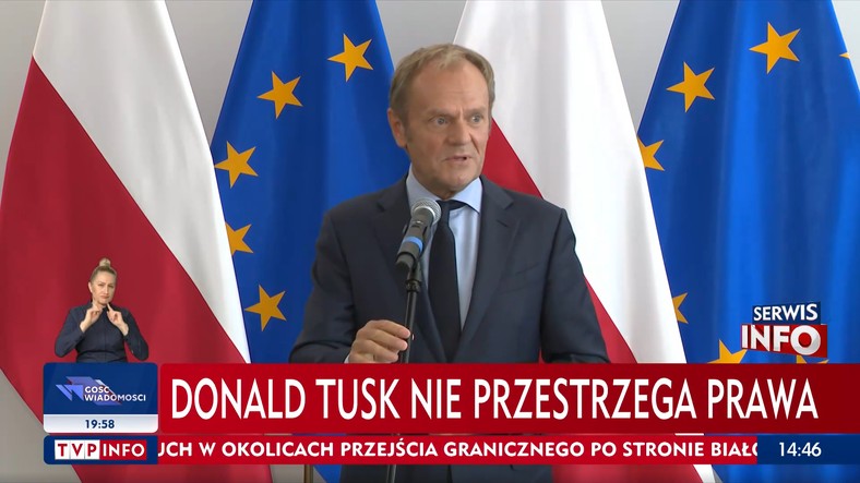 Zrzut ekranu z TVP Info