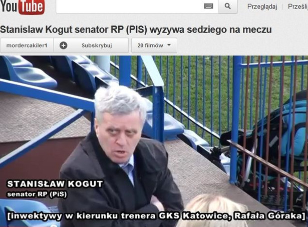 Senator Prawa i Sprawiedliwości podczas meczu