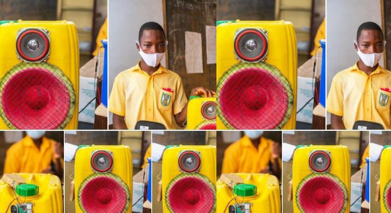 Ghanaian JHS student creates a sound system using Bluetooth technology and plastic gallons