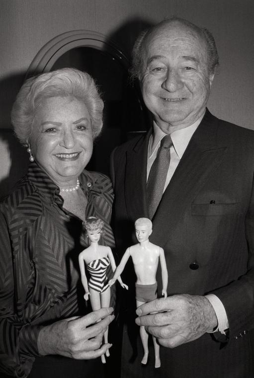 The creator of Barbie, Ruth Handler, with her first model of the doll in 1959