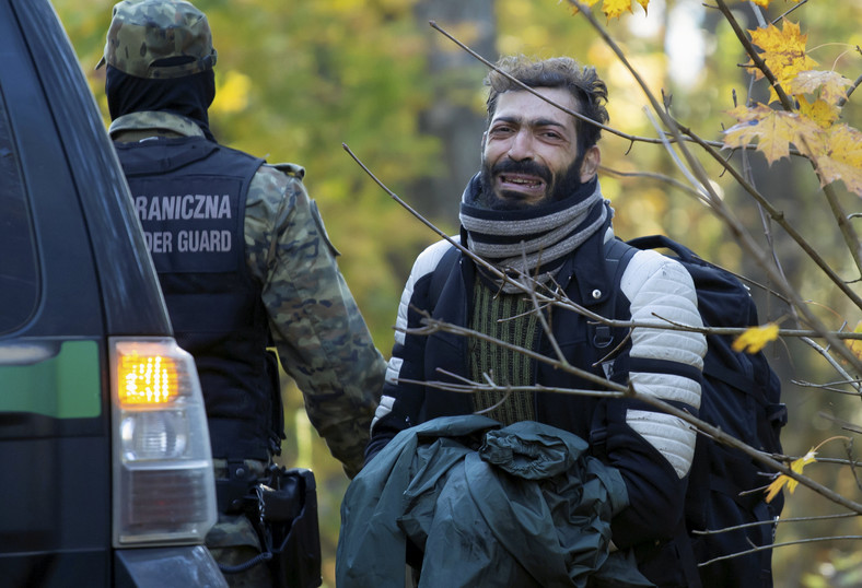 A man detained by the Polish Border Guard near the border with Belarus