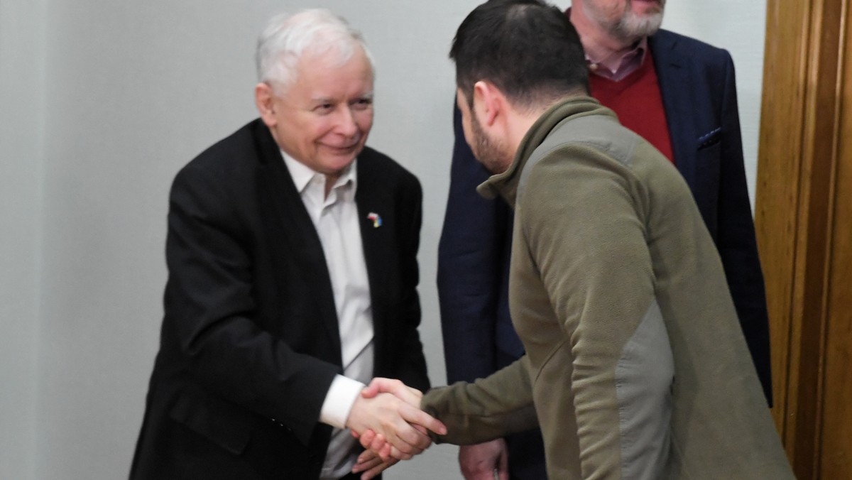 Jarosław Kaczyński i Wołodymyr Zełeński 