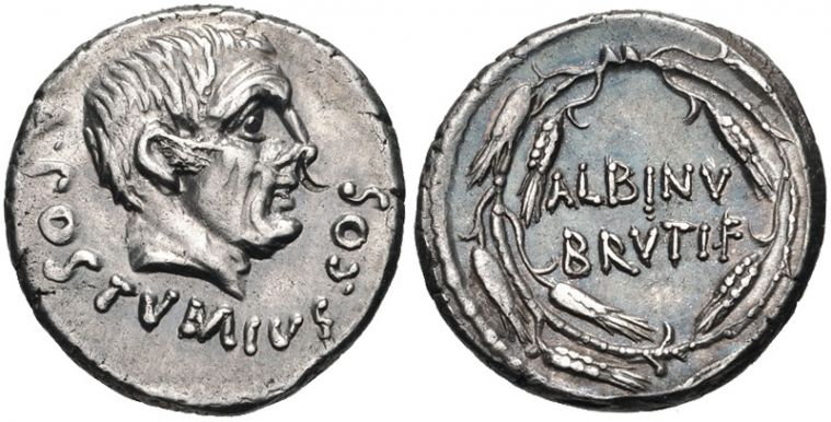 Denar Decymusa Juniusza Brutusa Albinusa. Fot. CNG Coins