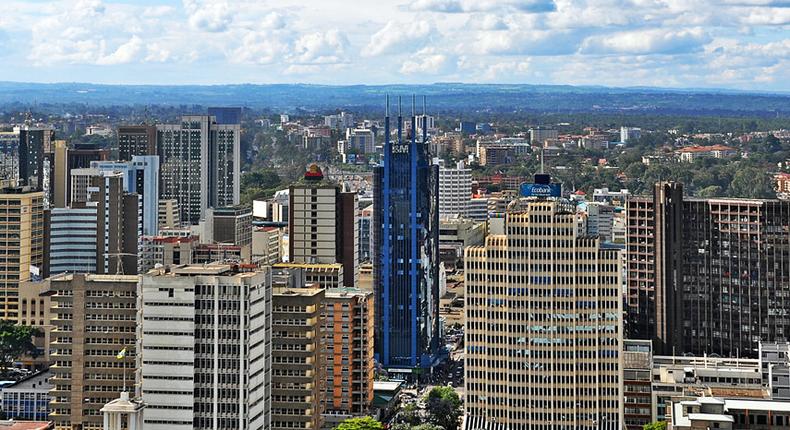 An aerial view of the Kenyan capital Nairobi
