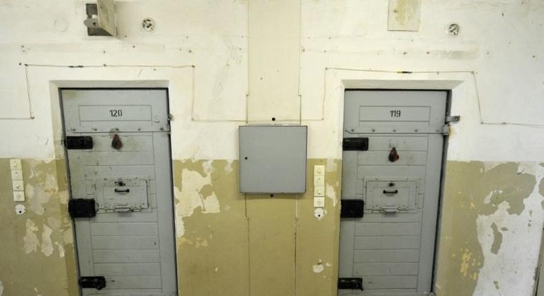 View of prison cells in the former prison of the East German, communist-era secret police, known as the Stasi, at Hohenschoenhausen in Berlin, where a senior regional official was fired for having worked in the Stasi