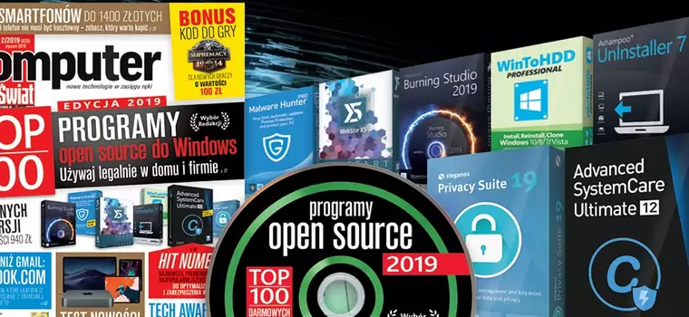 Komputer Świat 2/2019: top 100 programów open source i test smartfonów do 1400 złotych