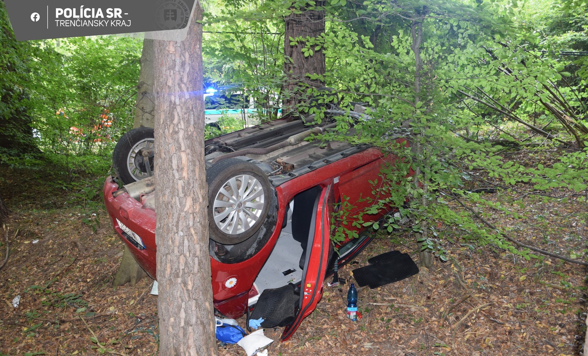 Pri Hornej Porube zišla 45-ročná vodička z cesty a narazila do stromu.