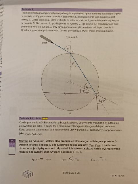 Matura 2023 - fizyka rozszerzona — rozwiązanie zad. 9.1