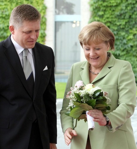 Angela Merkel i premier Słowacji Robert Fico