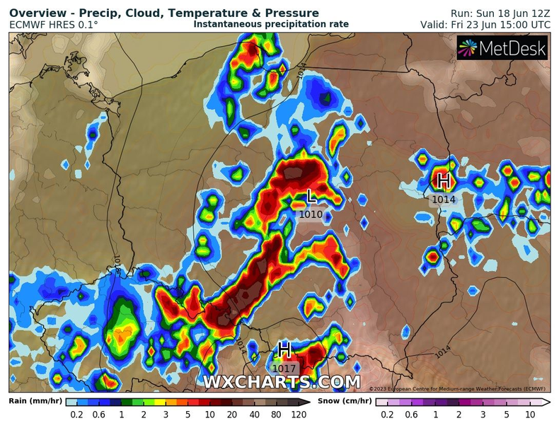 Wysokim temperaturom towarzyszyć będą burze, nierzadko gwałtowne, z gradem, wichurami oraz ulewami