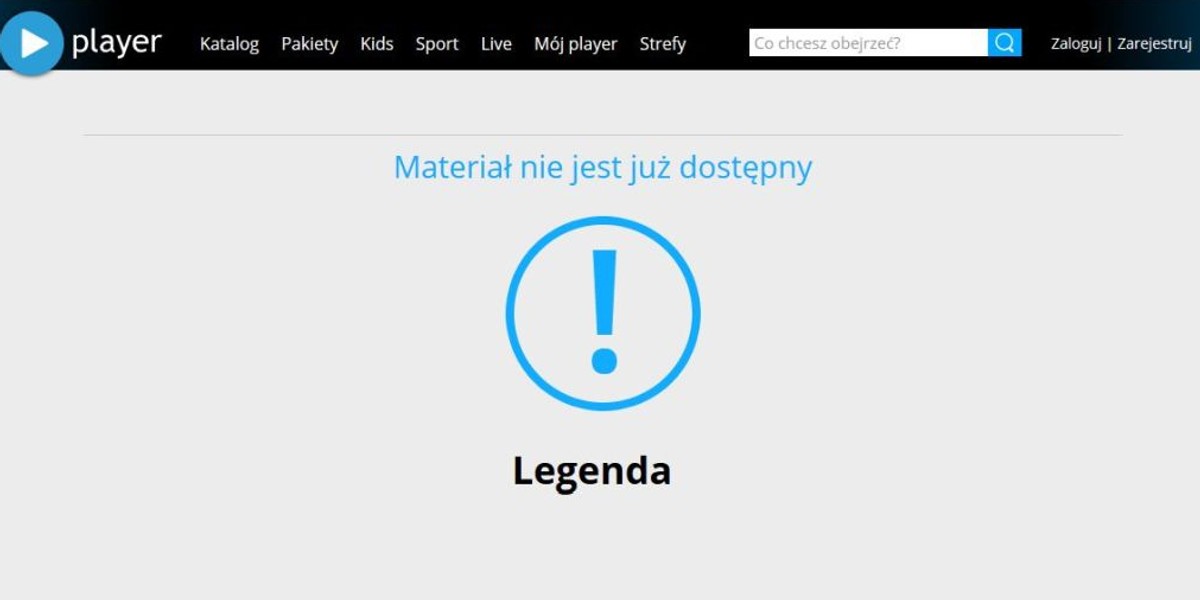 Na Player.pl serialu "(L) Legenda" nie można już obejrzeć