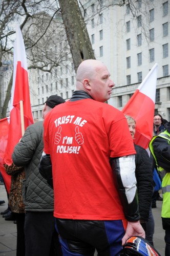 Protest Polaków przed Downing Street w Londynie