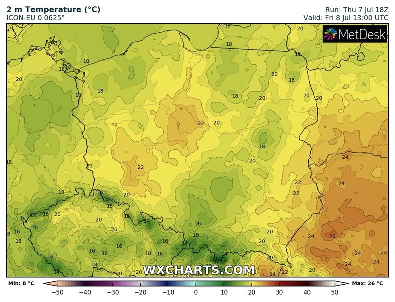 Będą miejsca, gdzie temperatura nie sięgnie nawet 20 st. C