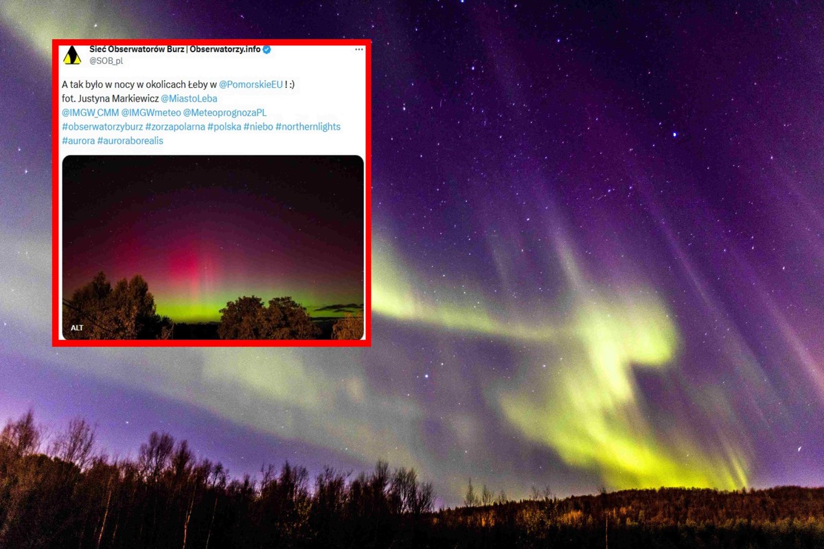 Zorza polarna to barwne łuny światła w górnych warstwach atmosfery