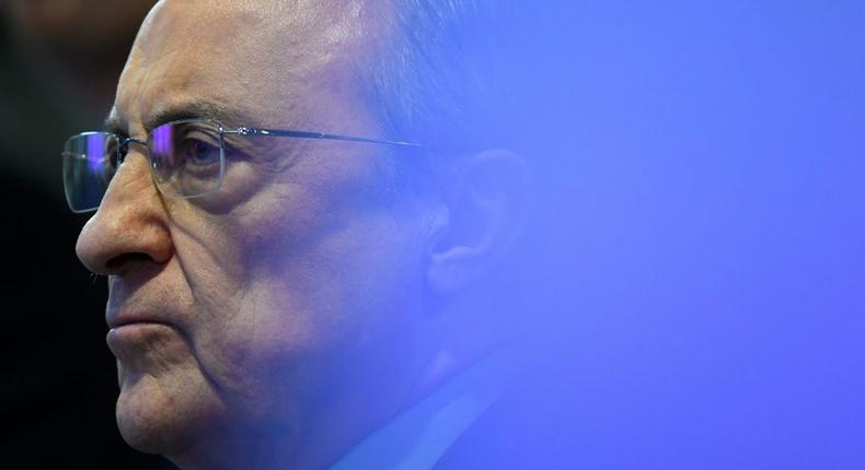 Real Madrid president Florentino Perez is the head of the Super League Creator: GABRIEL BOUYS