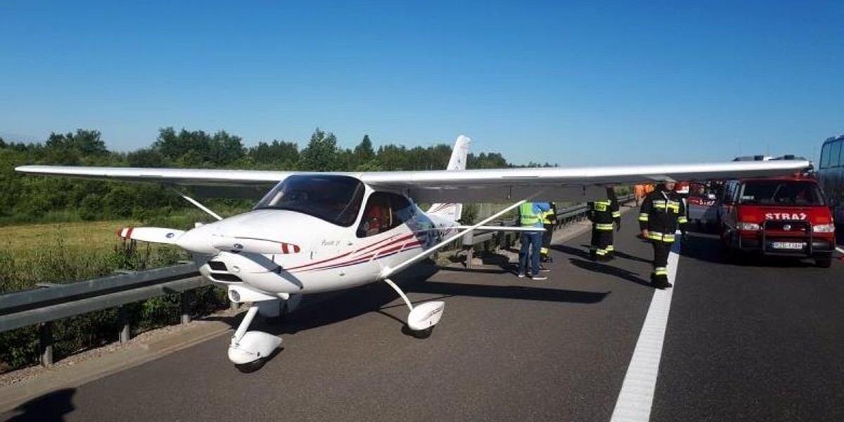 Awaryjne lądowanie awionetki na autostradzie A4 pod Rzeszowem