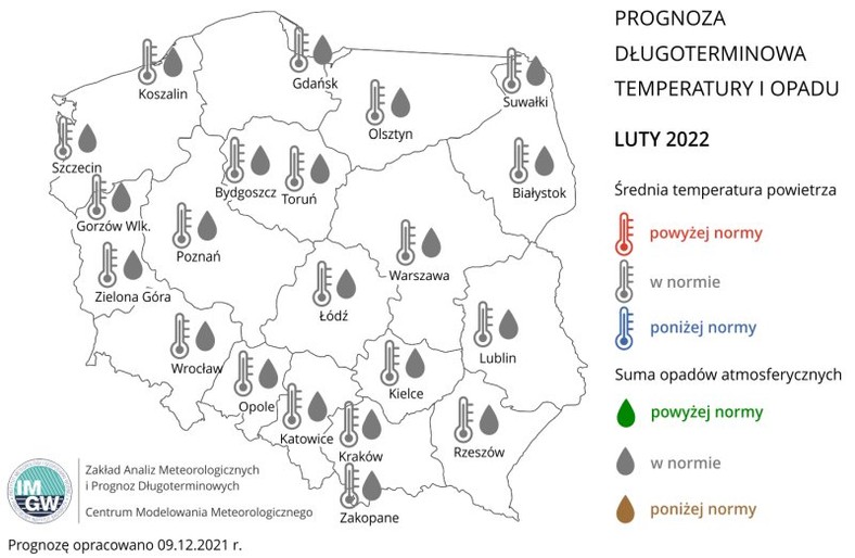 W lutym pogoda będzie mieściła się w normie