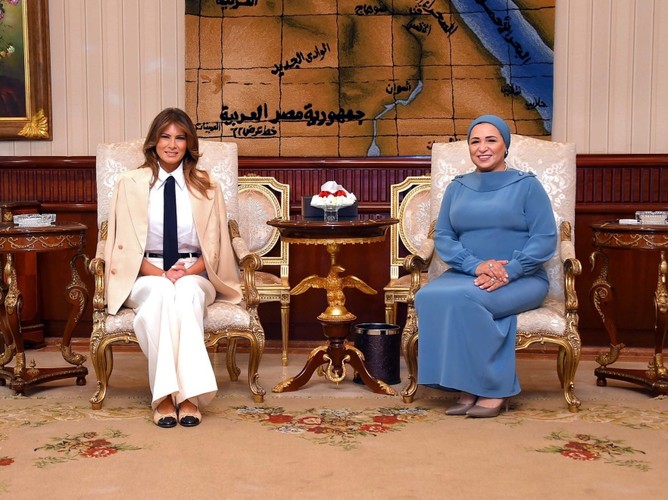 Melania Trump i małżonka prezydenta Egiptu Entissar Amer