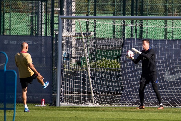 Wojciech Szczęsny na treningu Barcelony