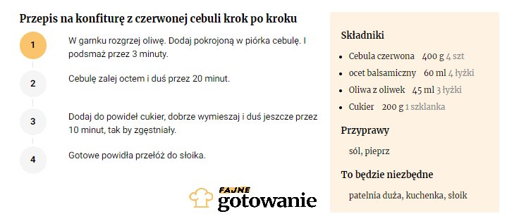 Przepis na kofiturę z czerwonej cebuli