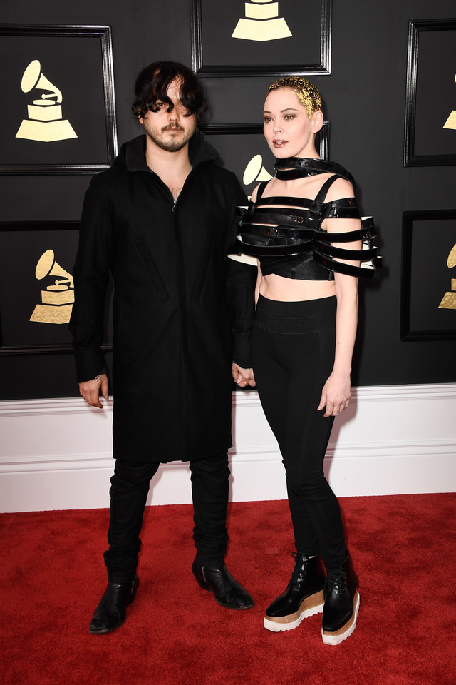 Rose McGowan i Jordan na rozdaniu Grammy 2017