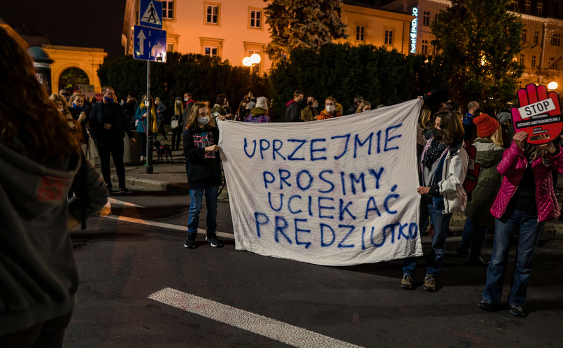 Protest na ulicach Warszawy (fot. Justyna Karpińska)