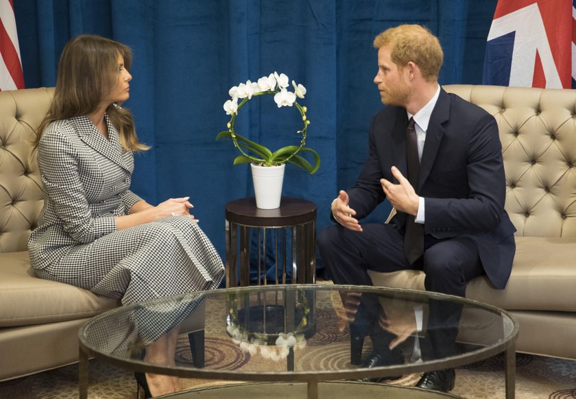 Dziwny gest księcia Harry'ego na spotkaniu z Melanią Trump