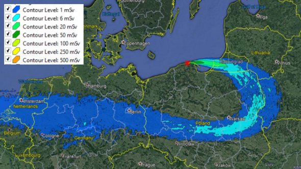 Chmura radioaktywna nad Polską z ekspertyzy dla niemieckich Zielonych. Fot. Wojciech Jakóbik