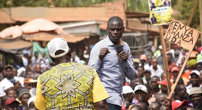 Igembe South MP John Paul Mwirigi campaigns alongside Deputy President William Ruto on February 20, 2022